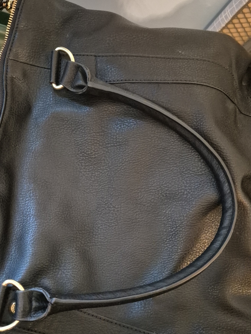 Steve Madden Classic Black Leather Satchel Handbag - Picture 7 of 7